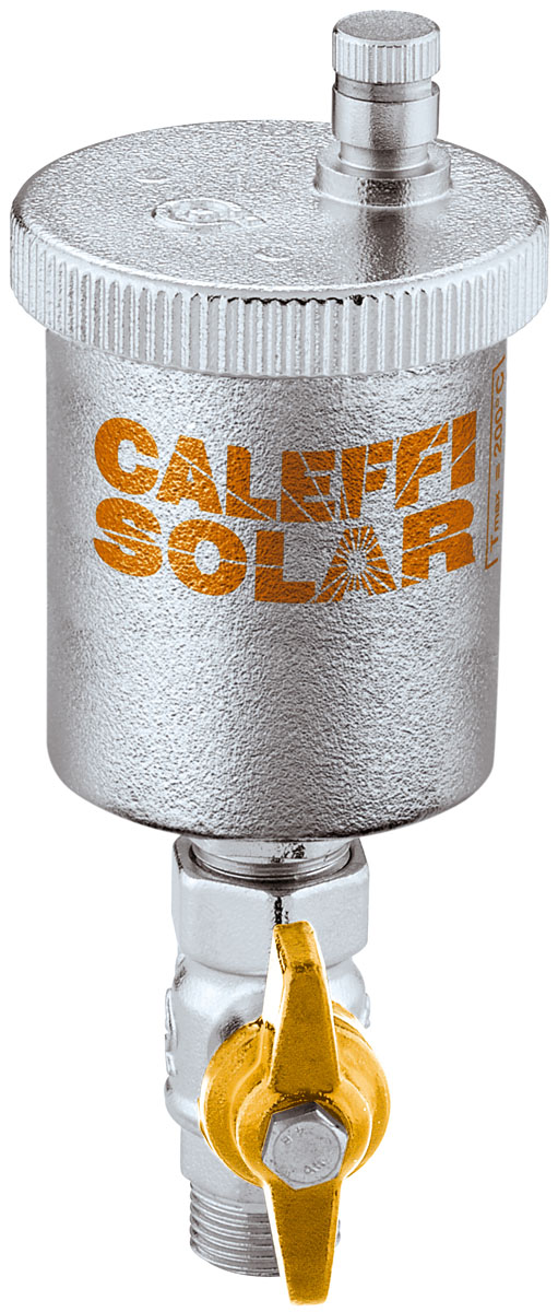 Caleffi Solar-Schnellentlüfter 3/8&quot; AG, verchromt, automatisch, mit Absperrhahn